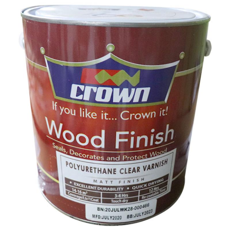 Crown Polyurethane Clear Varnish Matt 4L